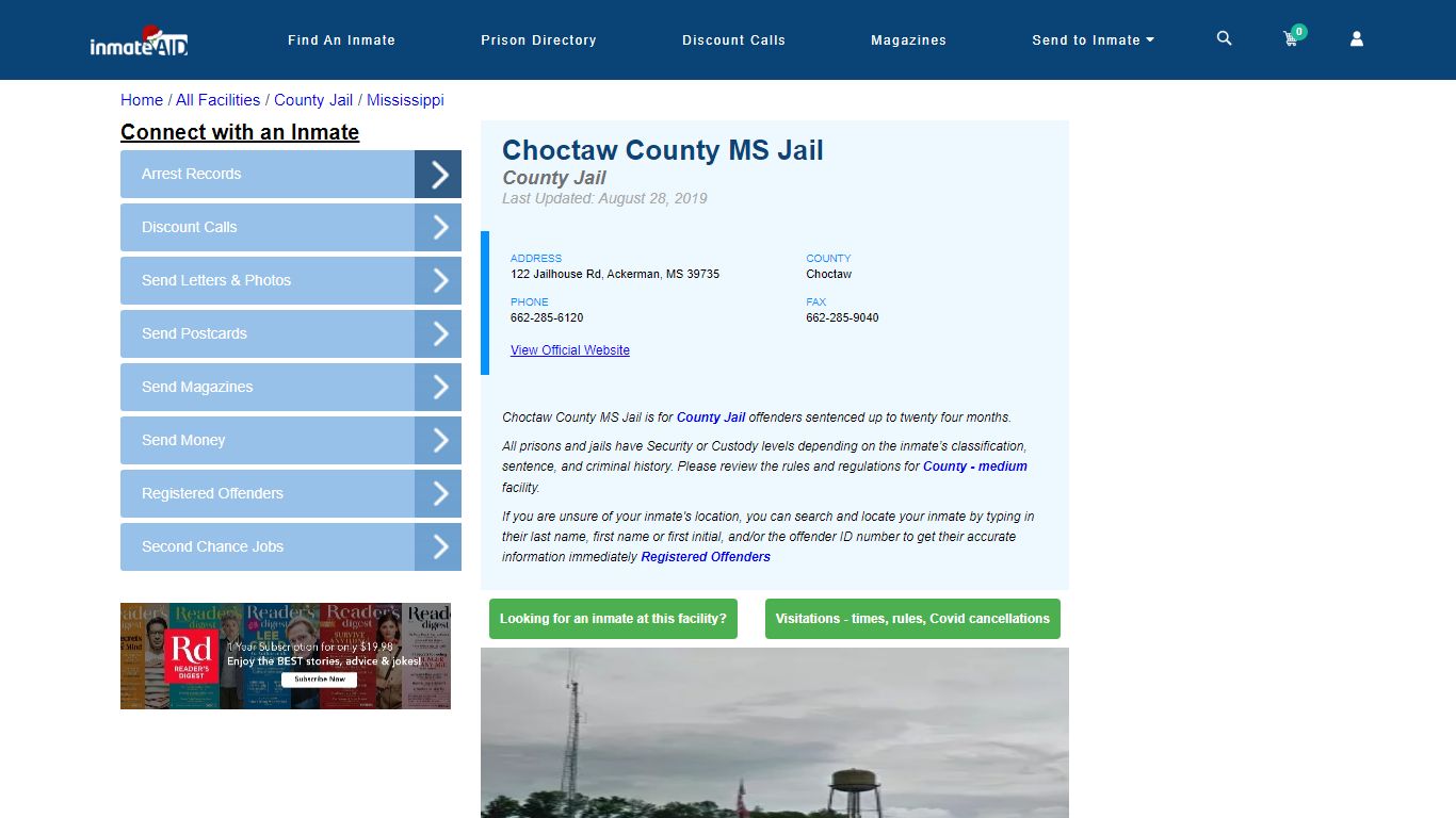 Choctaw County MS Jail - Inmate Locator - Ackerman, MS